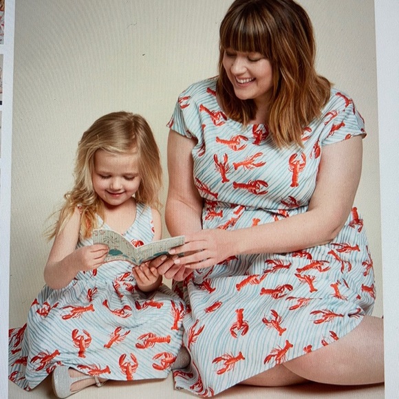 Mommy and Me Palava lobster print organic dresses - Picture 2 of 14